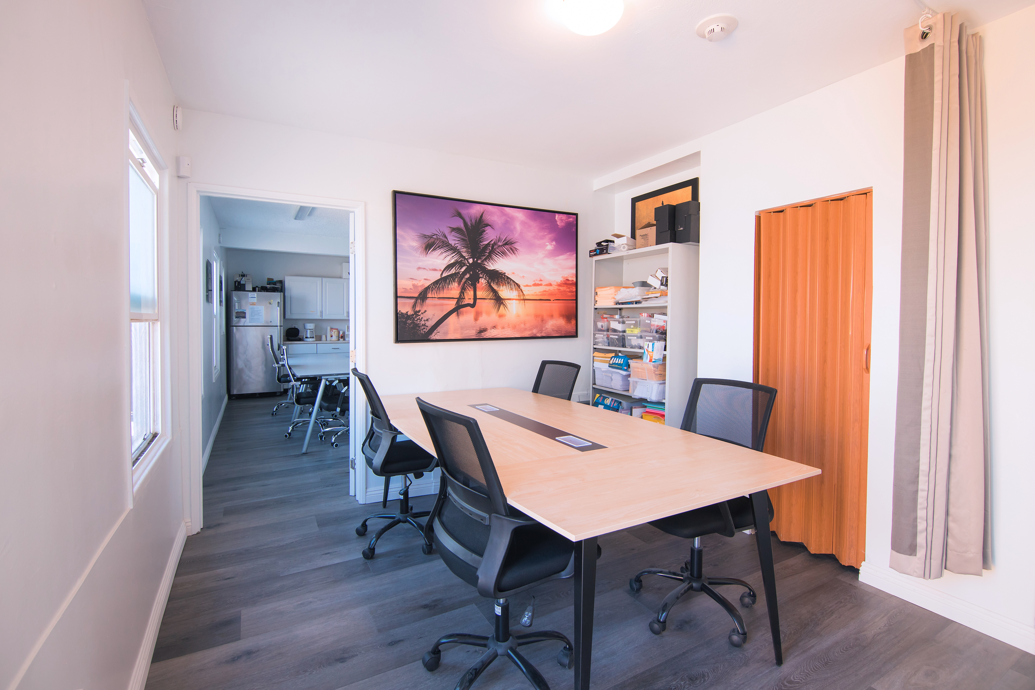 A conference room and monitoring space.